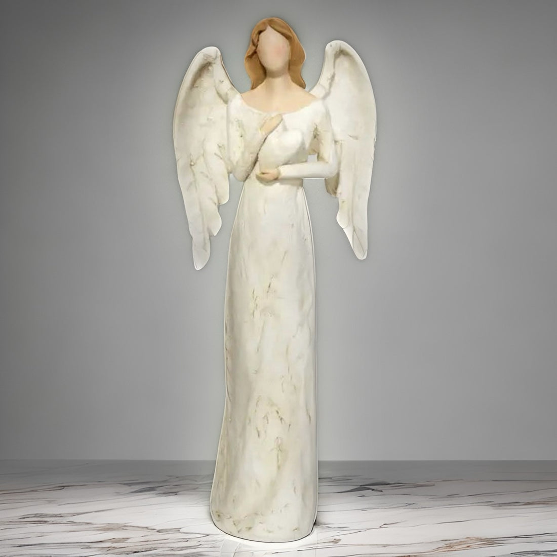 Angel with Heart Resin 12"H