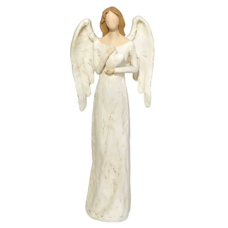 Angel with Heart Resin 12"H