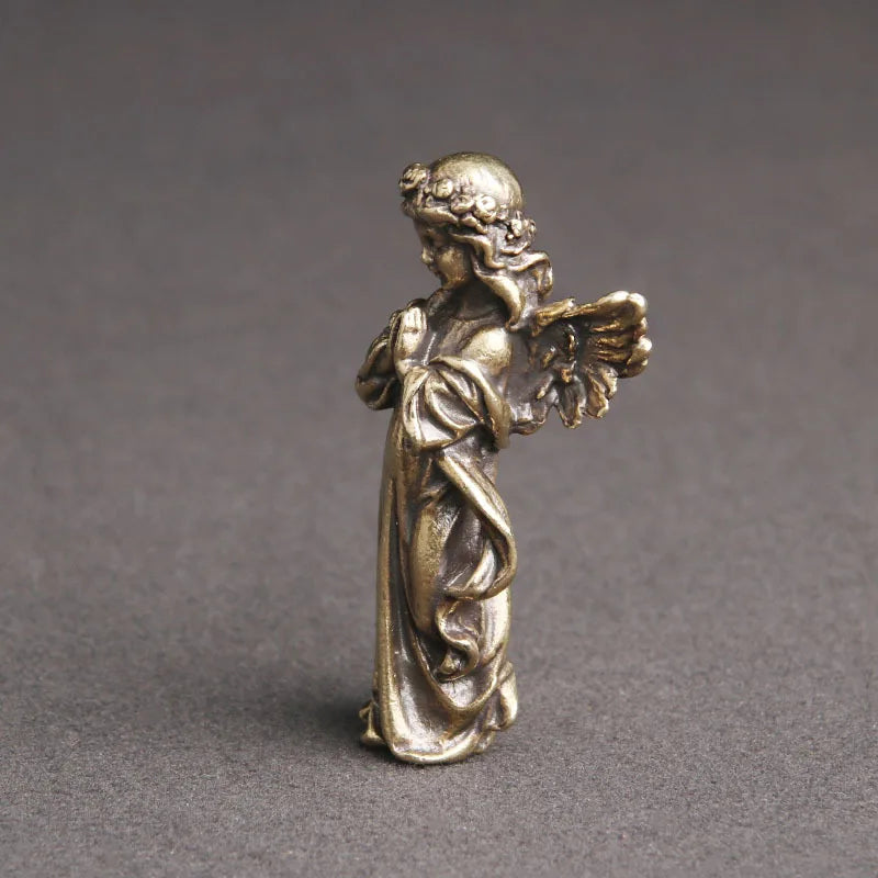 Exquisite Copper Guardian Angel Figurines for Elegant Home Decor