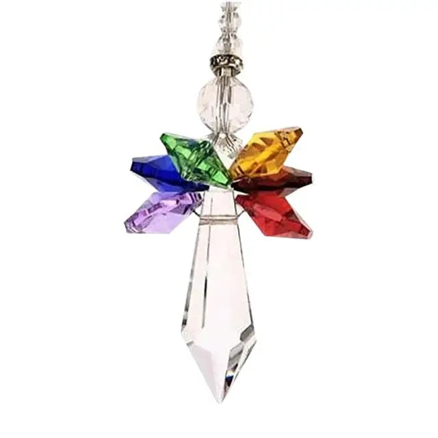 Rainbow Angel Crystal Beads Suncatcher
